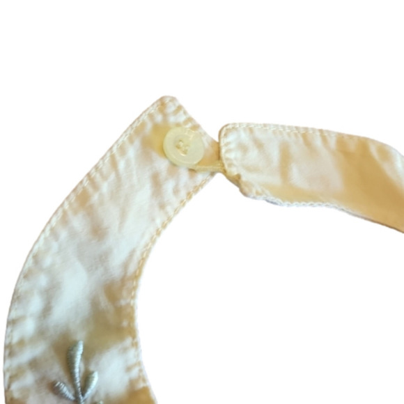 BLUEBERI BOULEVARD Yellow Halter Button Dress with Embroidered Flowers - Picture 3 of 7